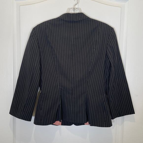 Moschino Vintage Y2K Blazer Jacket Pinstripe Floral Embroidered Runs Small‎ 10 - Picture 6 of 6